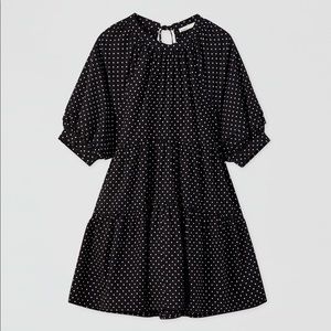 Pull&Bear Tiered Mini Dress in Polka Dot Size S